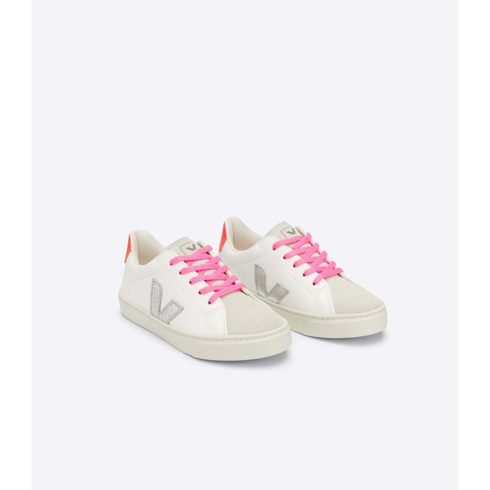 Veja ESPLAR LACES CHROMEFREE Kids' Shoes White/Silver | CA 735YXF